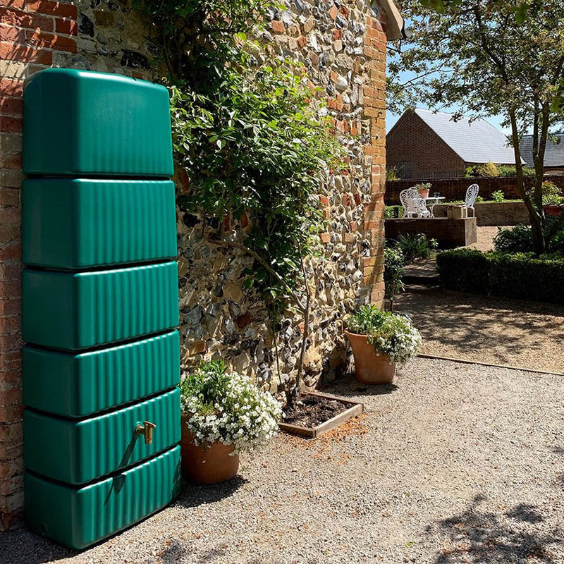 Slim 330L Wall Tank Butt – Green, Sand Beige