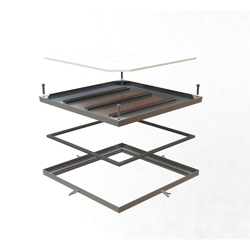 600 x 600 x 50mm Double Sealed & Locking Stainless Steel 316 Recessed Manhole Cover