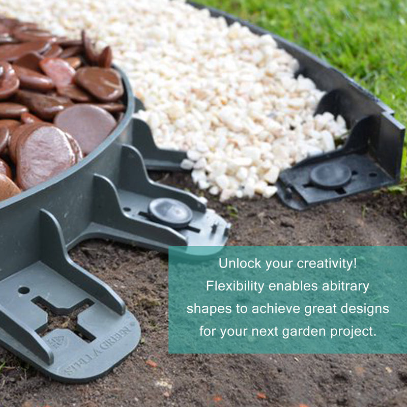 Plastic Flexible Edging Garden Border System - 80CM Length