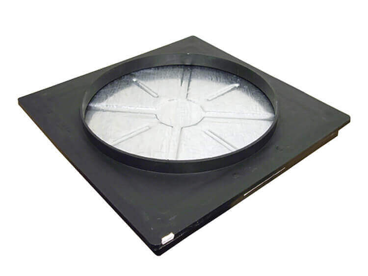 square to round recessed manhole cover 